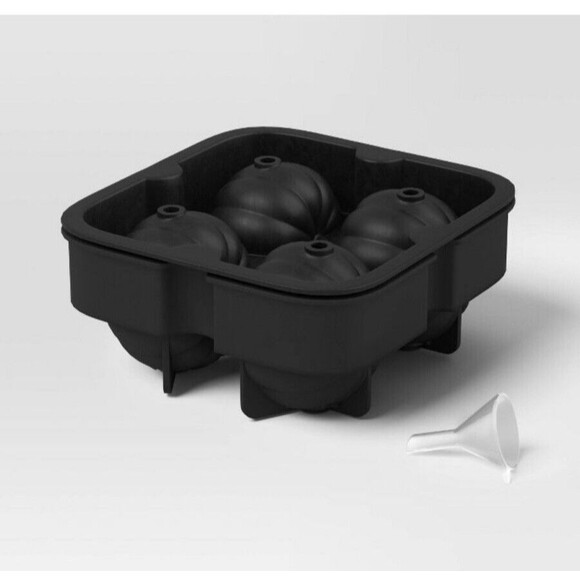 Threshold Pumpkin 🎃 Flexible Silicone Ice Cube Mold Black 3D Shape Fall NEW! - Picture 2 of 5